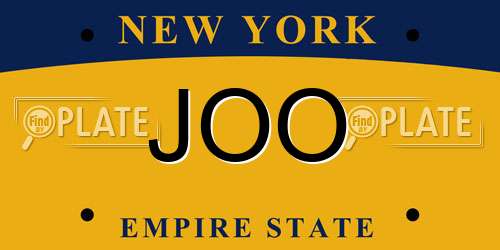 JOO New York License Plate