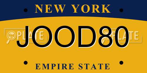 JOOD80 New York License Plate