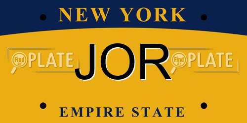 JOR New York License Plate