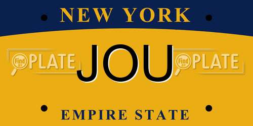 JOU New York License Plate