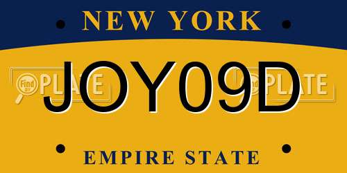 JOY09D New York License Plate