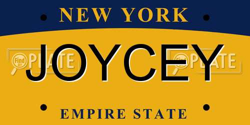 JOYCEY New York License Plate