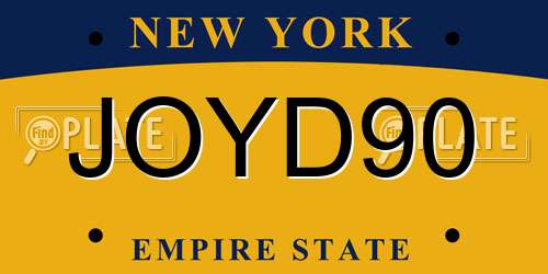 JOYD90 New York License Plate