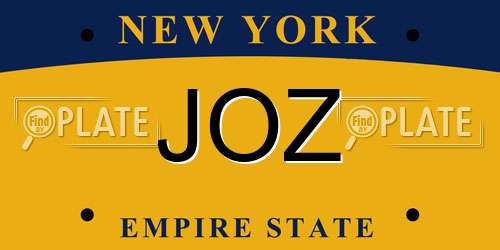 JOZ New York License Plate