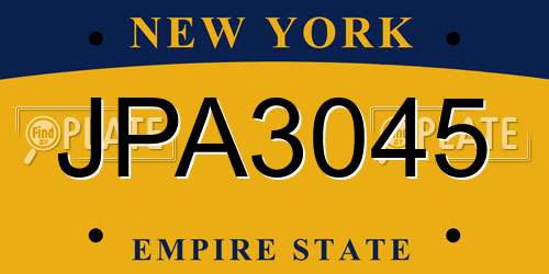 JPA3045 New York License Plate