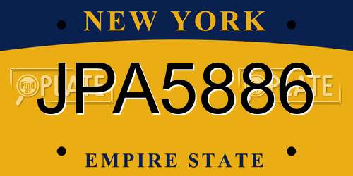 JPA5886 New York License Plate