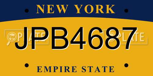 JPB4687 New York License Plate