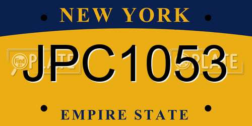 JPC1053 New York License Plate