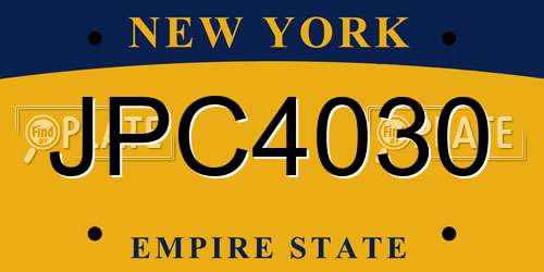 JPC4030 New York License Plate