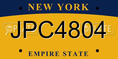 JPC4804 New York License Plate