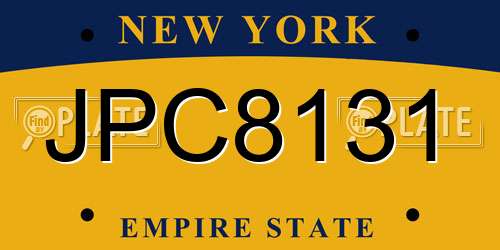 JPC8131 New York License Plate