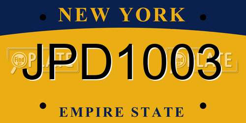 JPD1003 New York License Plate