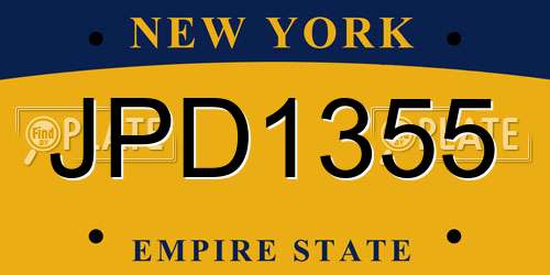 JPD1355 New York License Plate