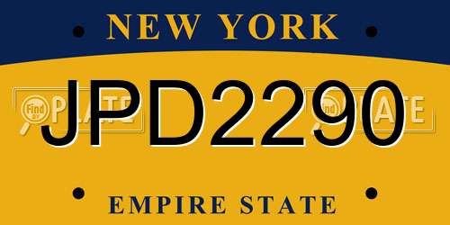 JPD2290 New York License Plate