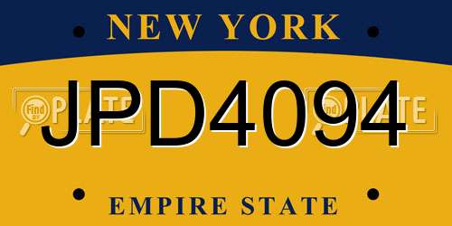 JPD4094 New York License Plate