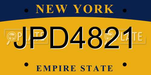 JPD4821 New York License Plate