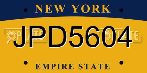 JPD5604 New York License Plate