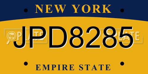 JPD8285 New York License Plate