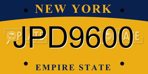 JPD9600 New York License Plate