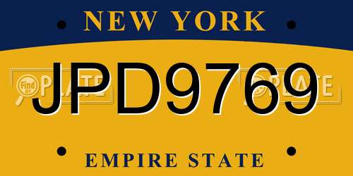 JPD9769 New York License Plate