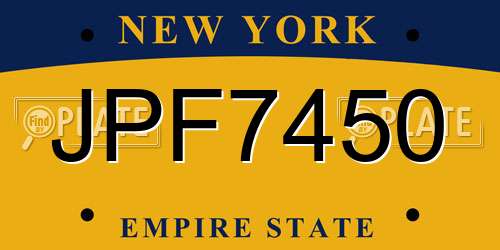 JPF7450 New York License Plate