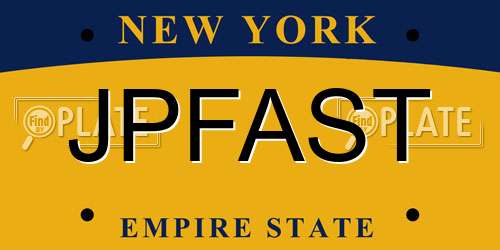 JPFAST New York License Plate