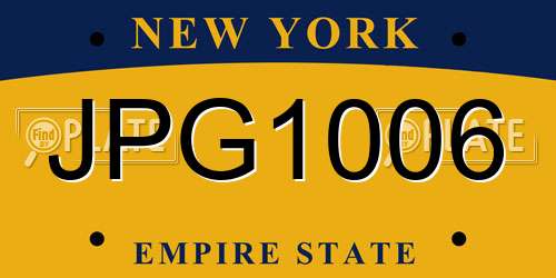 JPG1006 New York License Plate