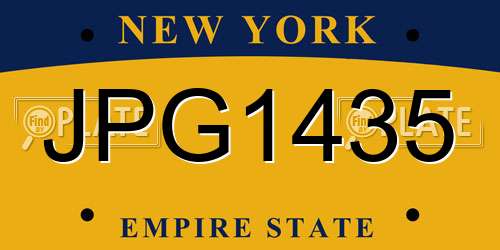 JPG1435 New York License Plate