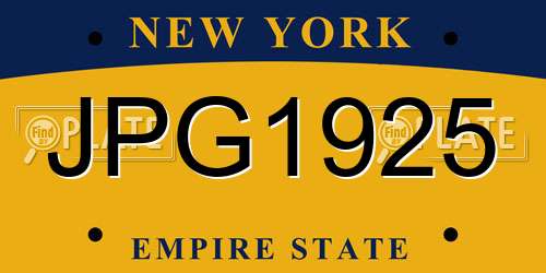 JPG1925 New York License Plate