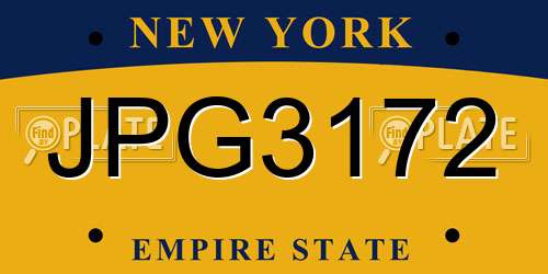 JPG3172 New York License Plate