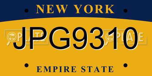 JPG9310 New York License Plate