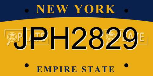 JPH2829 New York License Plate