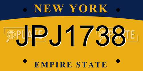 JPJ1738 New York License Plate