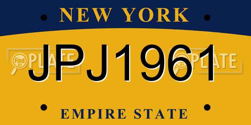 JPJ1961 New York License Plate