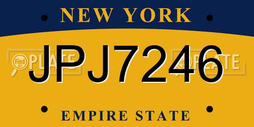 JPJ7246 New York License Plate