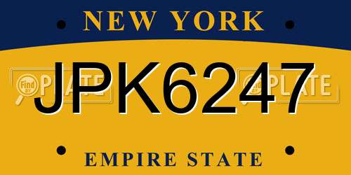 JPK6247 New York License Plate