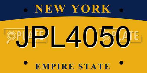 JPL4050 New York License Plate