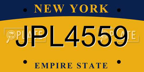 JPL4559 New York License Plate
