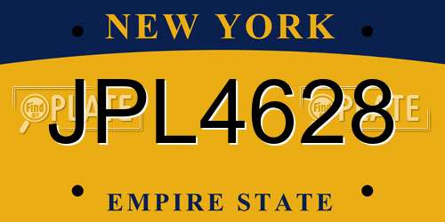JPL4628 New York License Plate