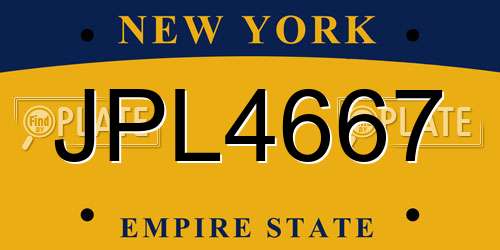 JPL4667 New York License Plate
