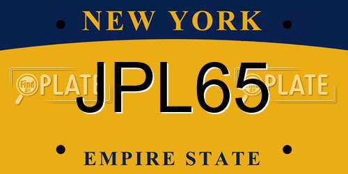 JPL65 New York License Plate