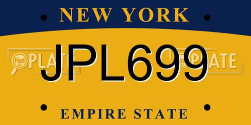 JPL699 New York License Plate