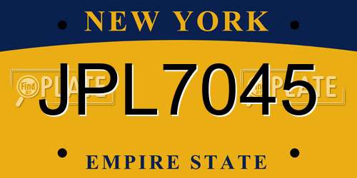 JPL7045 New York License Plate