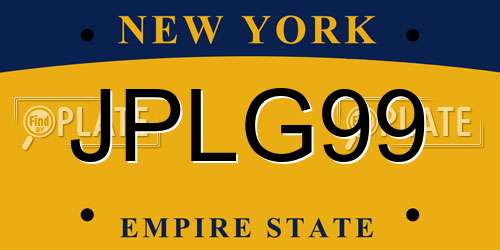 JPLG99 New York License Plate