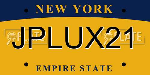 JPLUX21 New York License Plate