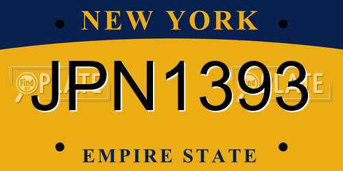 JPN1393 New York License Plate