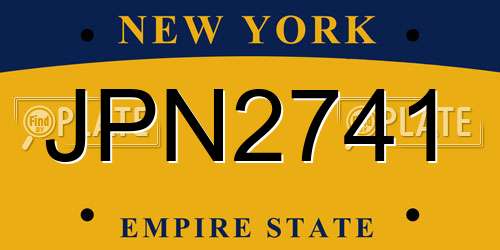 JPN2741 New York License Plate