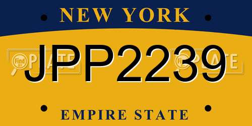 JPP2239 New York License Plate