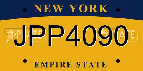 JPP4090 New York License Plate