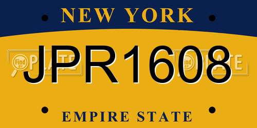 JPR1608 New York License Plate